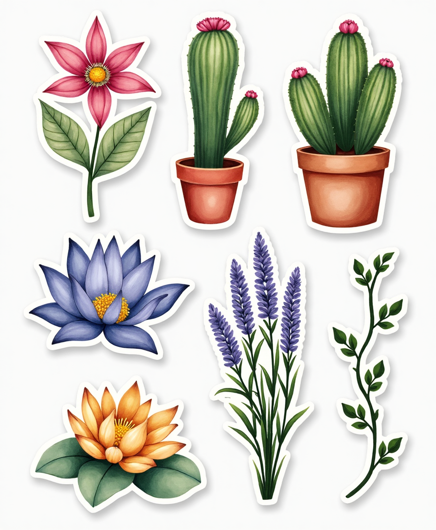 Flowers & Plants - Sticker Sheet v17